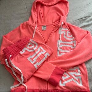 PINK Victoria's Secret Pink and White Joggers